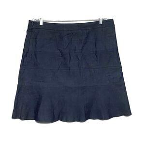 Audrey Celine Blue Denim Flare Skirt Stretch A Line Womens Size 14 Side Zipper